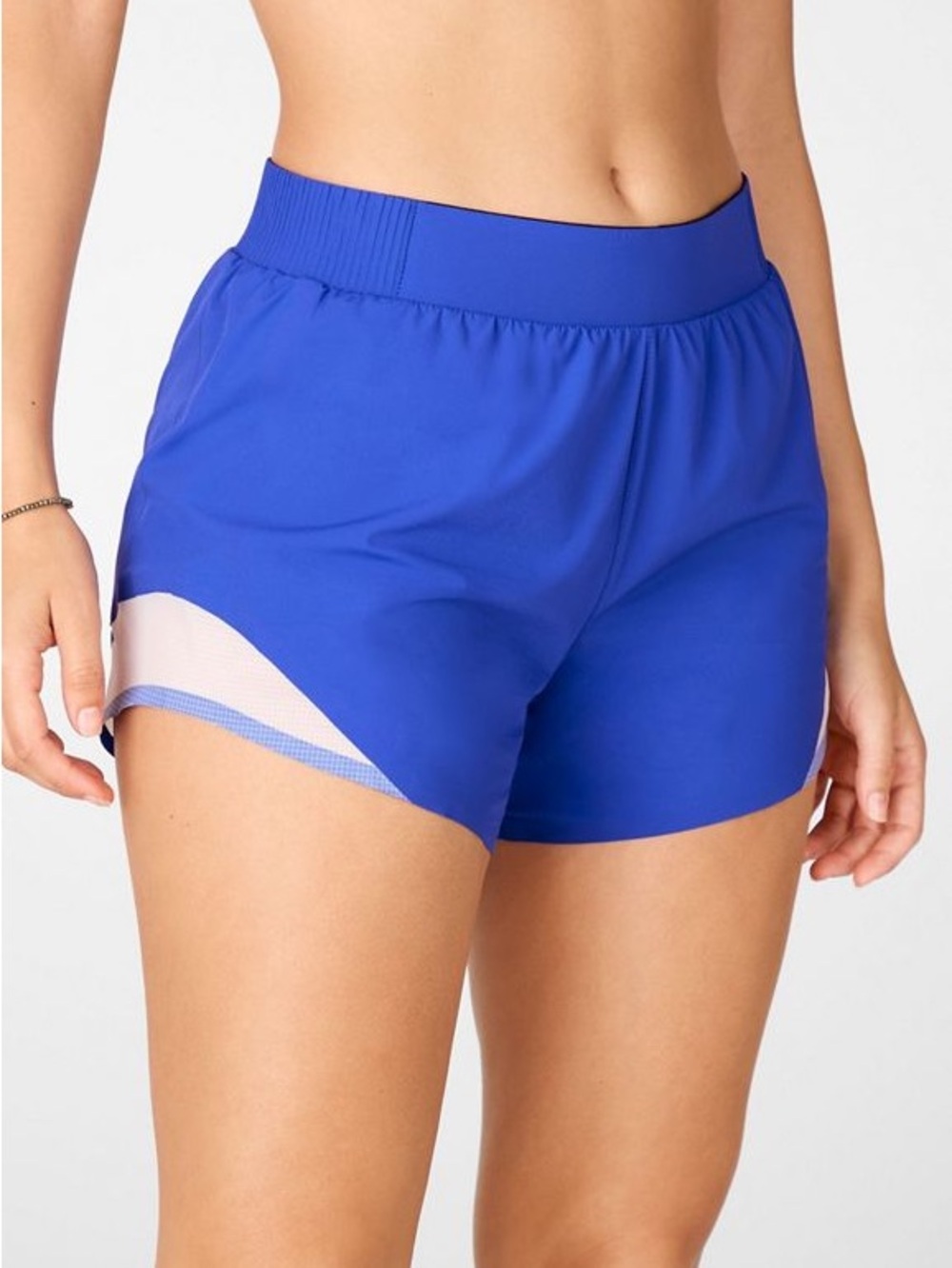 Fabletics Mika Run Short 3 Active Running Shorts Medium Royal Blue White